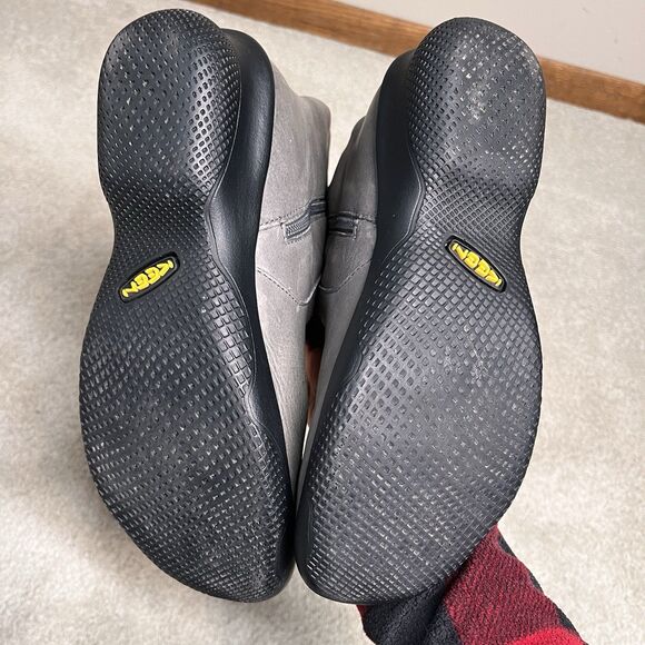 Keen Bern Baby Tall Riding Boots Women’s 7 Gray Leather Zipper Wedge Heels - Picture 8 of 16